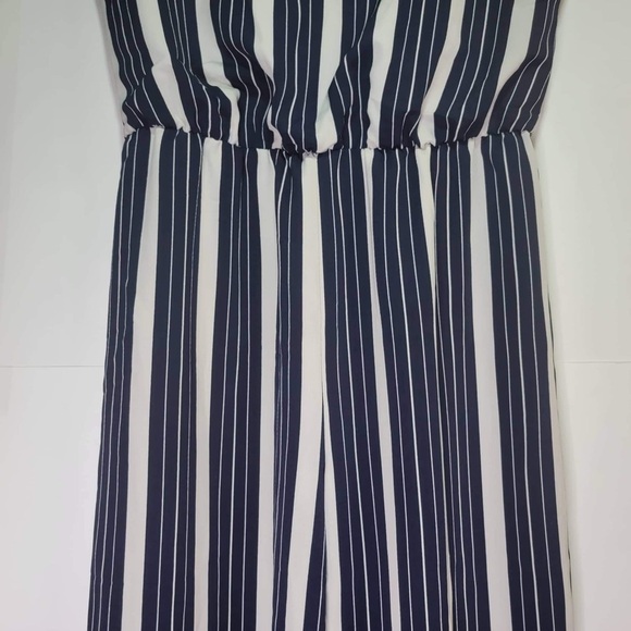 Enfocus Studio Navy Blue Striped Sleeveless Jumpsuit 14 - Picture 3 of 12